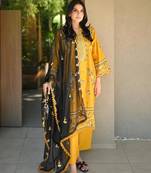 Yellow silk blend embroidered palazzo set