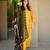 Yellow silk blend embroidered palazzo set