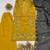 Yellow silk blend embroidered palazzo set