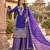 Purple cotton silk embroidered palazzo set