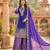 Purple cotton silk embroidered palazzo set