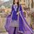 Purple cotton silk embroidered palazzo set