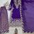 Purple cotton silk embroidered palazzo set