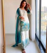 Multicolor georgette embroidered palazzo set