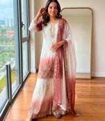 Multicolor georgette embroidered palazzo set