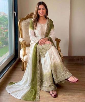 Multicolor georgette embroidered palazzo set 2