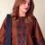 Brown silk blend embroidered kurta set