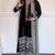 Black silk blend embroidered kurta set