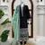 Black silk blend embroidered kurta set
