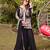 Black faux georgette embroidered farshi plazzo set