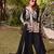 Black faux georgette embroidered farshi plazzo set