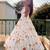 Off-white silk blend embroidered flared gown set