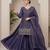 Purple silk blend embroidered palazzo set