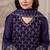 Purple silk blend embroidered palazzo set
