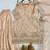 Beige silk blend embroidered palazzo set