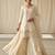 Off-white silk blend embroidered palazzo set