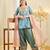 Blue silk blend embroidered Farshi salwar set
