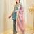 Blue silk blend embroidered Farshi salwar set