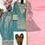 Blue silk blend embroidered Farshi salwar set