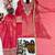 Pink silk blend embroidered palazzo set