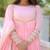 Pink silk blend embroidered anarkali set