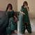 Green silk blend embroidered farshi salwar set