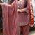 Dark-pink georgette embroidered farshi salwar set