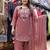 Dark-pink georgette embroidered farshi salwar set