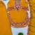 Dark-yellow georgette embroidered farshi salwar set