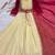 Beige crepe embroidered flared gown set
