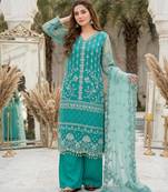 Blue net sequins palazzo set