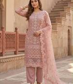Peach net sequins palazzo set