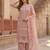 Peach net sequins palazzo set