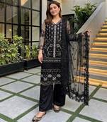 Black net sequins palazzo set