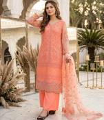 Orange net sequins palazzo set