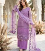 Purple net sequins palazzo set