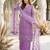 Purple net sequins palazzo set