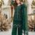 Dark-green net sequins palazzo set