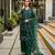 Dark-green net sequins palazzo set