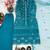 Teal-blue net sequins palazzo set