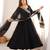 Black georgette embroidered flared gown set