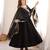 Black georgette embroidered flared gown set