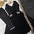 Black georgette embroidered flared gown set