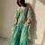 Green silk blend embroidered palazzo set