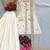 White silk blend embroidered palazzo set