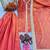 Peach silk blend embroidered palazzo set