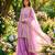 Purple silk blend embroidered palazzo set