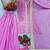 Purple silk blend embroidered palazzo set