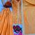 Dark-yellow silk blend embroidered palazzo set