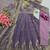 Lavender silk blend embroidered flared gown set